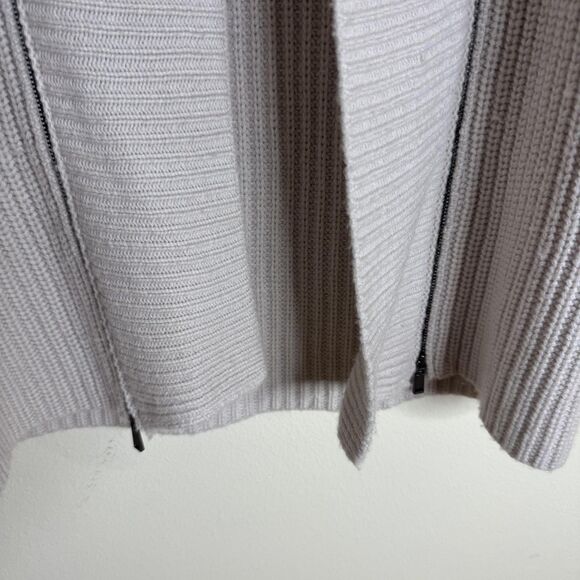 Elie Tahari Sweater Womens Small Gray Open Front Cardigan Wool Cashmere Ribbed - Picture 4 of 12